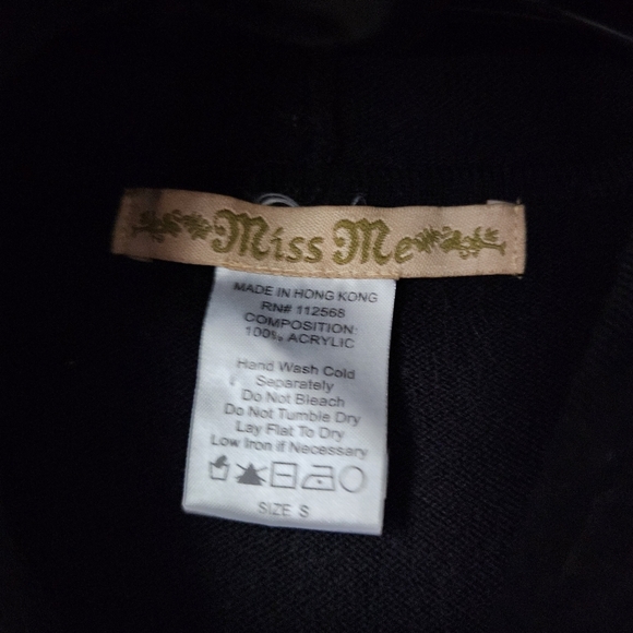 MISS ME x VINTAGE Y2K full zip hoodie butterfly flower in black S - Picture 3 of 5